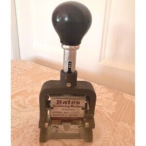 Bates Numbering Machine Style E 6-Wheel Lever Movement Works SN B719090